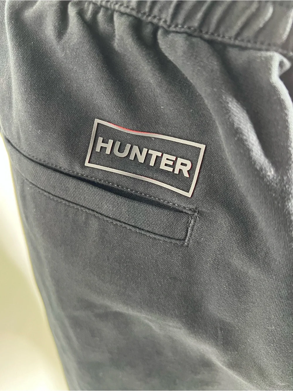 Hunter Black Jogger Pants with Red Trim Drawstring NWT